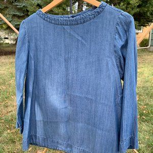 EUC Muji wide arm crewneck blouse - chambray